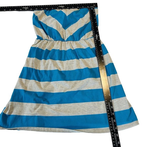 Women's Mossimo Supply Casual Dress XS Blue Gray Stripes Sleeveless Summer - Picture 3 of 8